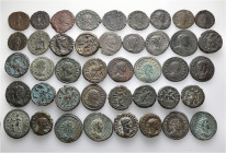 A lot containing 42 bronze coins. Including: Roman Provincial and Roman Imperial. About very fine to good very fine. LOT SOLD AS IS, NO RETURNS. 42 co...