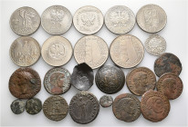 A lot containing 24 silver, bronze, and copper-nickel coins. Including: Roman Imperial, Bulgaria, Hungary, Lithuania, Poland. Fine to extremely fine. ...