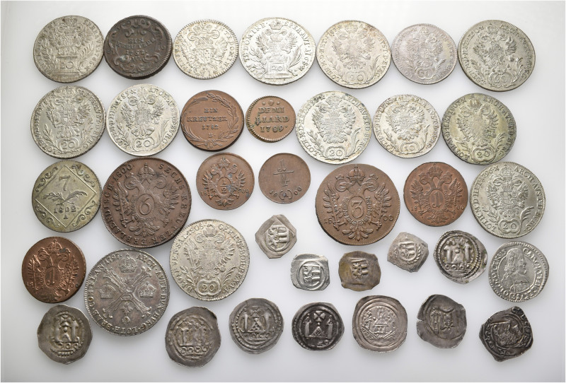 A lot containing 37 silver and bronze coins. All: Austria. Very fine to extremel...