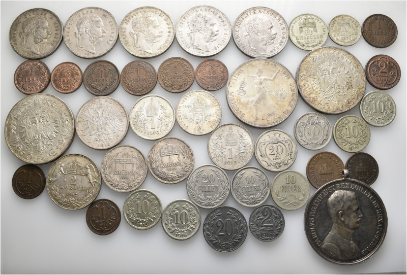 A lot containing 41 silver and bronze coins. All: Austria. Good very fine to ext...