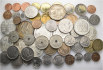 A lot containing 57 silver, bronze and copper-nickel coins. All: Belgium. Good very fine to good extremely fine. LOT SOLD AS IS, NO RETURNS. 57 coins ...