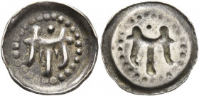 GERMANY. Herren von Üsenberg. Circa 1300. Pfennig (Silver, 14 mm, 0.39 g, 12 h), Kenzingen. Eagle's wing. Rev. Incuse of obverse. Berger 2397. Matzke ...
