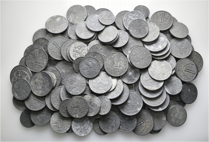 A lot containing 145 zinc coins. All: Protectorate of Bohemia and Moravia. Fine ...