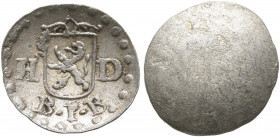 GERMANY. Hessen-Darmstadt. Ernst Ludwig, 1678-1739. Pfennig (Billon, 11 mm, 0.21 g). Lion shield between H-D, B•I•B below. Rev. Blank. Schütz 2926. Go...