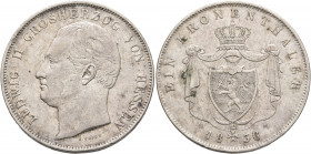 GERMANY. Hessen-Darmstadt. Ludwig II, 1830-1848. Kronentaler 1836 (Silver, 38 mm, 29.50 g, 12 h), Darmstadt. LUDWIG II GROSHERZOG VON HESSEN Head of L...