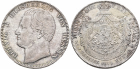GERMANY. Hessen-Darmstadt. Ludwig II, 1830-1848. Doppeltaler 1844 (Silver, 41 mm, 37.11 g, 12 h), Darmstadt. LUDWIG II GROSHERZOG VON HESSEN Head of L...