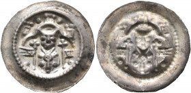 GERMANY. Hildesheim (Bistum). Konrad II, 1221-1246 or Heinrich I, 1246-1257. Bracteate (Silver, 22 mm, 0.75 g). Mitred bust of the bishop facing betwe...