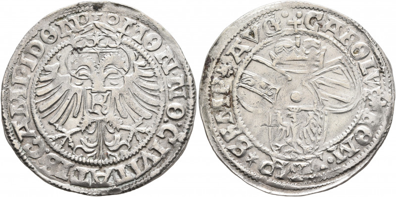 GERMANY. Kempten. Batzen (Silver, 26 mm, 2.90 g, 2 h), no date (1520-1534). MON ...
