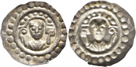 GERMANY. Konstanz (Bistum). Circa 1180-1210. Bracteate (Silver, 20 mm, 0.39 g). Bust of a bishop facing, holding crosier and book. Rev. Incuse of obve...