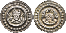 GERMANY. Konstanz (Bistum). Konrad II von Tegerfelden, 1209-1233. Bracteate (Silver, 21 mm, 0.46 g). Mitred bust of the bishop holding two crosiers. R...