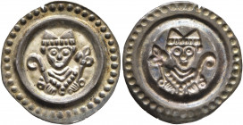 GERMANY. Konstanz (Bistum). Eberhard II. von Waldburg, 1248-1274. Bracteate (Silver, 22 mm, 0.44 g). Mitred bust of the bishop facing, holding crosier...