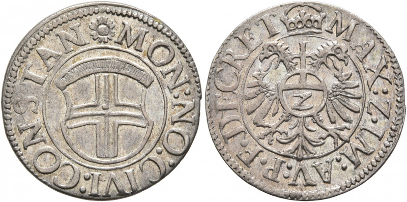 GERMANY. Konstanz (Stadt). 2 Kreuzer (Silver, 19 mm, 1.35 g, 6 h), no date (afte...