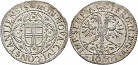 GERMANY. Konstanz (Stadt). Dicken 1630 (Silver, 31 mm, 8.53 g, 12 h). ✱MON NOVA CIVI CONSTANTIENSIS Town shield in quadrilobe. Rev. FERD II D G R IMP ...