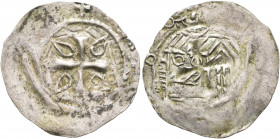 GERMANY. Lindau, Abtei. Circa 1160-1170. Pfennig (Silver, 22 mm, 0.48 g, 12 h). Cross with a linden leaf in each quarter. Rev. Church building. CC 80A...