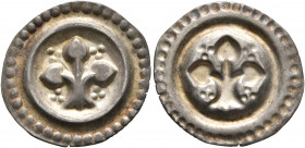 GERMANY. Lindau, Abtei. After 1295. Bracteate (Silver, 20 mm, 0.41 g), under royal participation. Linden tree with three leaves, three roots and four ...