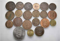 A lot containing 21 bronze and copper-nickel coins. All: Jersey. Very fine to good extremely fine. LOT SOLD AS IS, NO RETURNS. 21 coins in lot.


F...