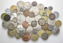 A lot containing 50 silver, bronze, aluminium and copper-nickel coins. Including: Malta, Medieval Germany, Cyprus, Israel. Fine to extremely fine. LOT...