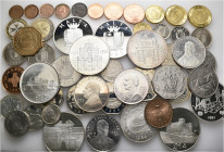 A lot containing 53 silver, bronze and copper-nickel coins. Including: Malta and British. Good very fine to FDC. LOT SOLD AS IS, NO RETURNS. 53 coins ...