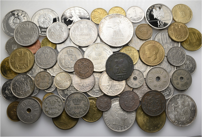 A lot containing 76 silver, bronze and copper-nickel coins. Including: Romania, ...