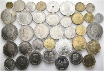 A lot containing 37 silver, bronze and copper-nickel coins. All: Spain. Good very fine to extremely fine. LOT SOLD AS IS, NO RETURNS. 37 coins in lot....