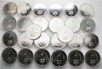 A lot containing 26 silver coins. All: Switzerland. Nominal value: 520 CHF. Extremely fine to FDC. LOT SOLD AS IS, NO RETURNS. 26 coins in lot.

Fro...