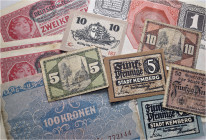 A significant collection of hundreds of banknotes. All: Emergency money ('Notgeld') of Austrian provinces and municipalities such as Aigen, Alkoven, A...