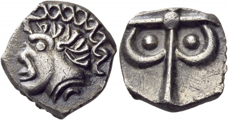 Southern Gaul. Tolostates. Circa 52 BC. Drachm (Silver, 15 mm, 2.57 g, 7 h), "dr...