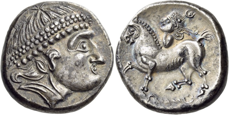 Middle Danube. Uncertain tribe. 2nd century BC. Tetradrachm (Silver, 23 mm, 12.5...
