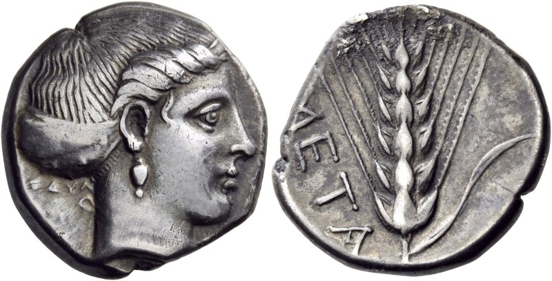 Lucania. Metapontum. Circa 400-340 BC. Stater (Silver, 20 mm, 6.90 g, 9 h), Odyl...