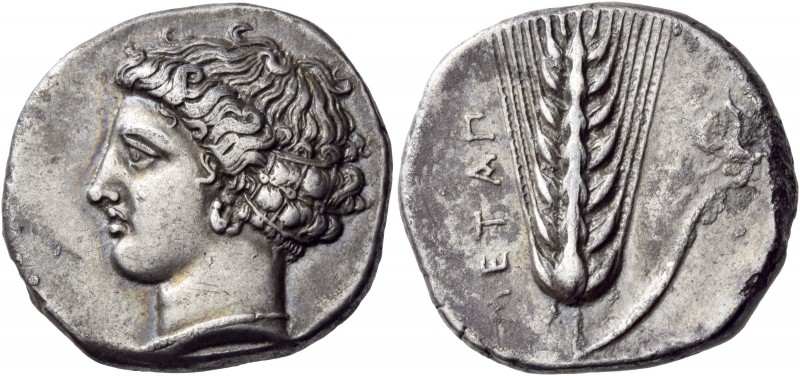 Lucania. Metapontum. Circa 400-340 BC. Stater (Silver, 21 mm, 7.65 g, 12 h). Hea...