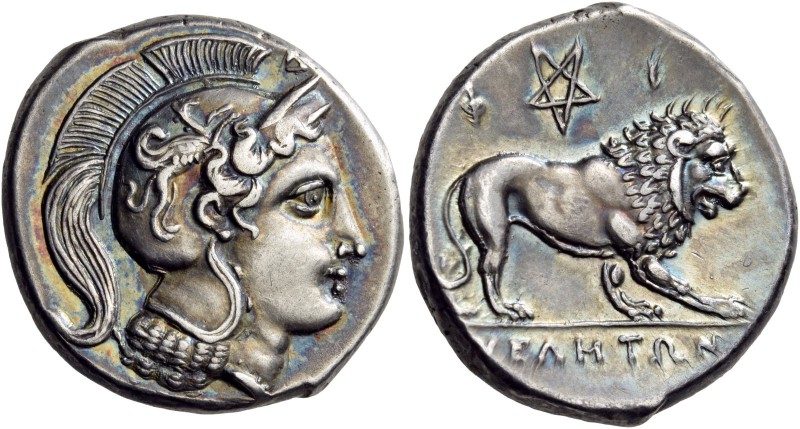 Lucania. Velia. Circa 300-280 BC. Didrachm (Silver, 21 mm, 7.61 g, 1 h). Head of...