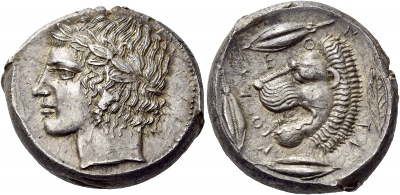 Sicily. Leontinoi. Circa 430-425 BC. Tetradrachm (Silver, 25 mm, 17.50 g, 9 h), ...