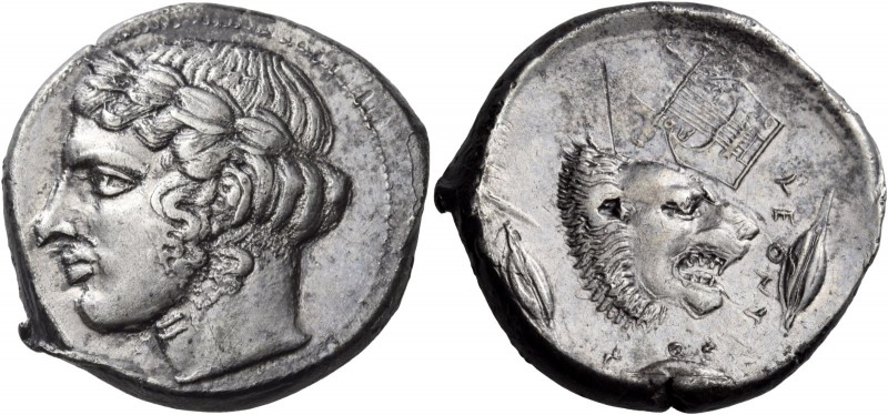 Sicily. Leontinoi. Circa 430-425 BC. Tetradrachm (Silver, 27 mm, 16.63 g, 8 h). ...