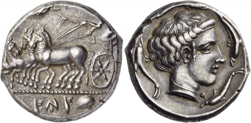 Sicily. Panormos (as Ziz). Circa 400-390 BC. Tetradrachm (Silver, 25 mm, 17.26 g...