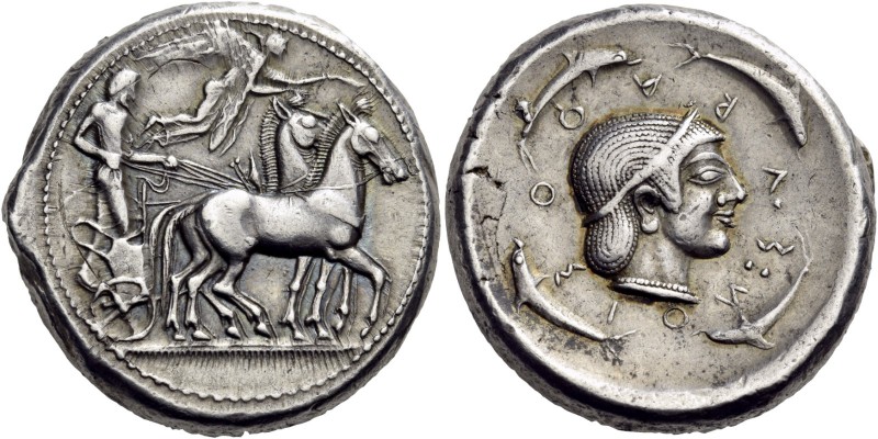 Sicily. Syracuse. Deinomenid Tyranny, 485-466 BC. Tetradrachm (Silver, 26 mm, 17...