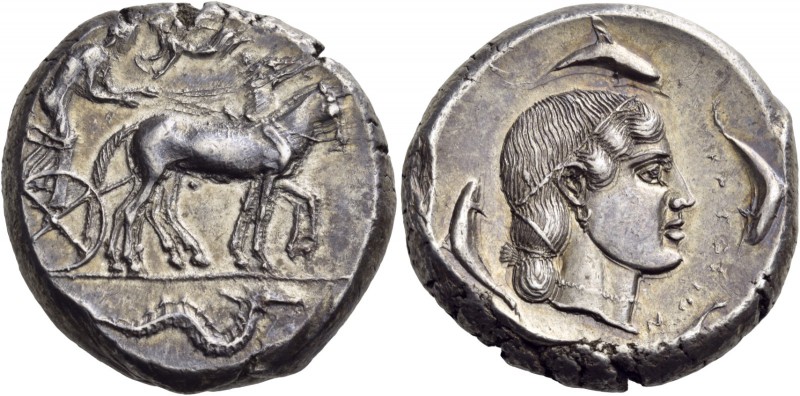Sicily. Syracuse. Second Democracy, 466-405 BC. Tetradrachm (Silver, 25 mm, 17.4...