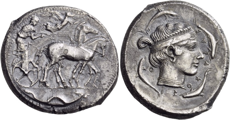Sicily. Syracuse. Second Democracy, 466-405 BC. Tetradrachm (Silver, 27 mm, 16.9...