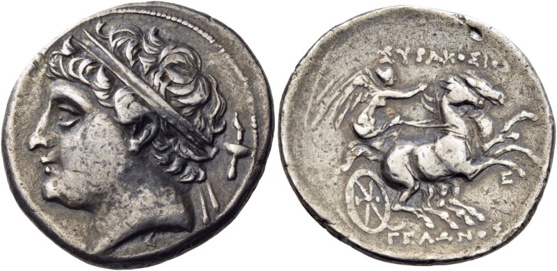 Sicily. Syracuse. Gelon, son of Hieron II, 275-215 BC. 8 Litrai (Silver, 22 mm, ...