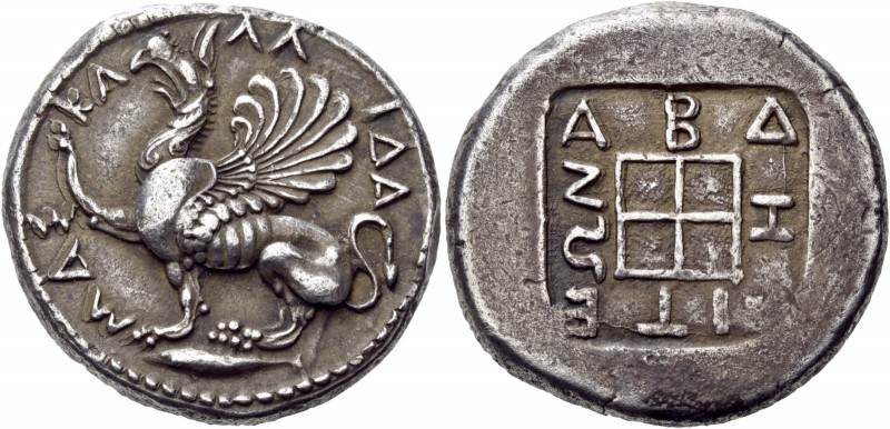Thrace. Abdera. Circa 473/0-449/8 BC. Tetradrachm (Silver, 26 mm, 14.98 g). ΚΑ-Λ...