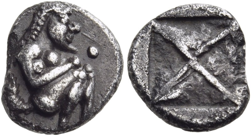 Thraco-Macedonian Region. Siris. Circa 500-490 BC. Trihemiobol or 1/8 Stater (Si...