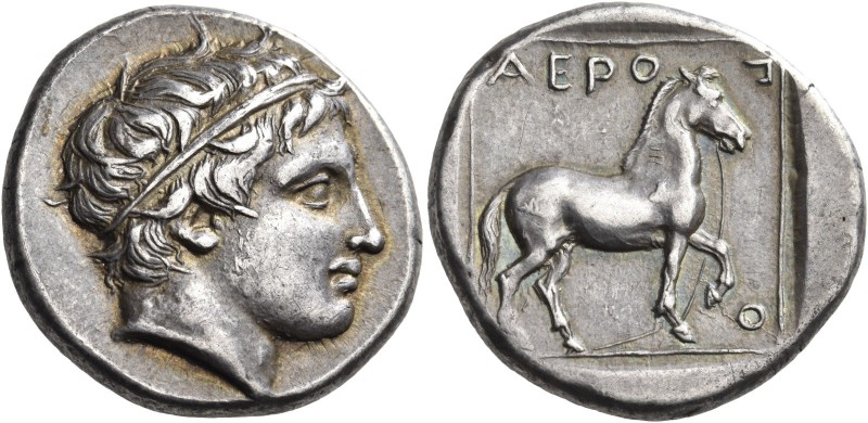 Kings of Macedon. Aeropos, 398/7-395/4 BC. Tetradrachm (Silver, 23 mm, 10.49 g, ...