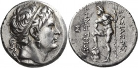 Kings of Macedon. Demetrios I Poliorketes, 306-283 BC. Tetradrachm (Silver, 28 mm, 17.28 g, 2 h), Chalcis, 291-290. Diademed head of Demetrios to righ...