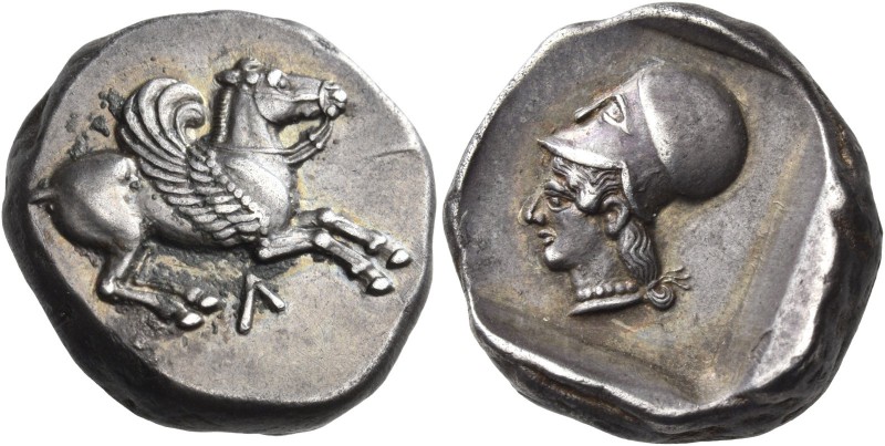Akarnania. Leukas. Circa 465-450 BC. Stater (Silver, 19 mm, 8.60 g, 3 h). Λ Pega...