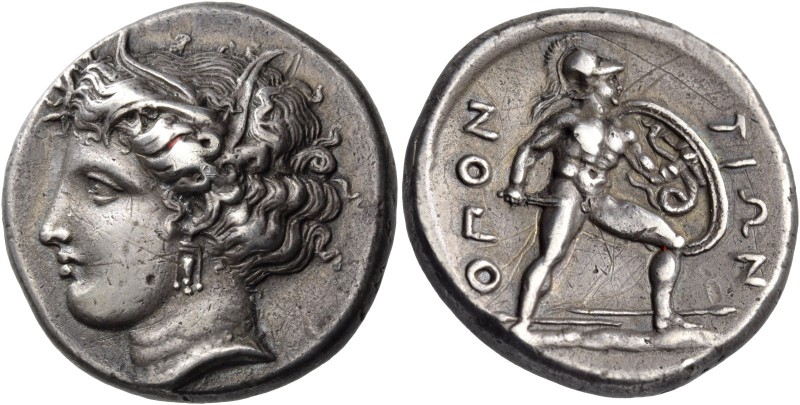 Lokris. Lokris Opuntii. Circa 350 BC. Stater (Silver, 22 mm, 12.06 g, 6 h). Head...