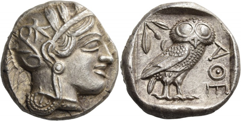 Attica. Athens. Circa 449-404 BC. Tetradrachm (Silver, 24 mm, 17.14 g, 4 h). Hea...