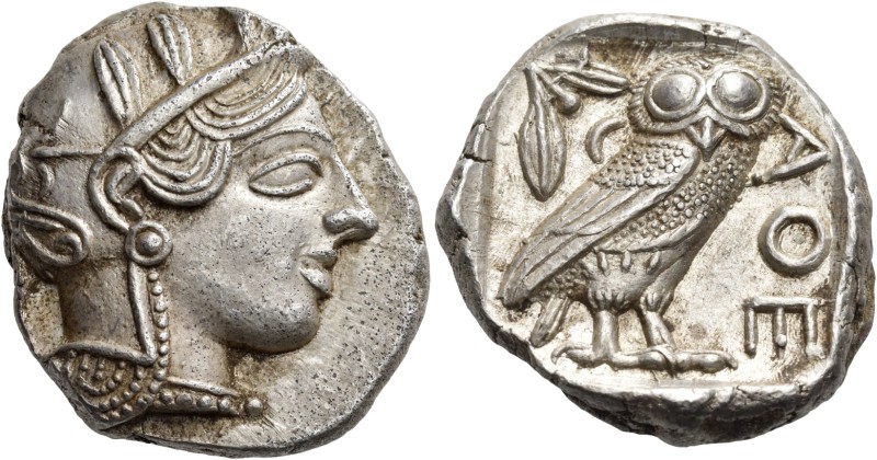 Attica. Athens. Circa 449-404 BC. Tetradrachm (Silver, 25 mm, 17.22 g, 8 h). Hea...