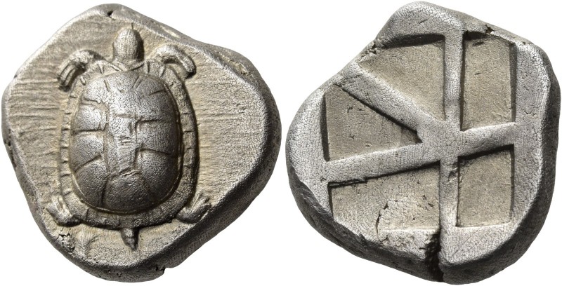Islands off Attica. Aegina. Circa 456/45-431 BC. Stater (Silver, 19 mm, 12.23 g)...