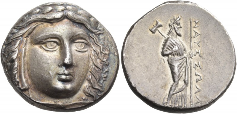 Satraps of Caria. Maussolos, circa 377/6-353/2 BC. Tetradrachm (Silver, 27 mm, 1...