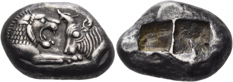 Kings of Lydia. Kroisos, circa 560-546 BC. Stater (Silver, 14.5 - 21.1 mm, 10.68...