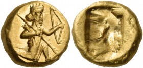 Persia. Achaemenid Empire. Time of Darios I to Xerxes II, circa 485-420 BC. Daric (Gold, 12 mm, 8.31 g), Sardes. Persian king in the running-kneeling ...